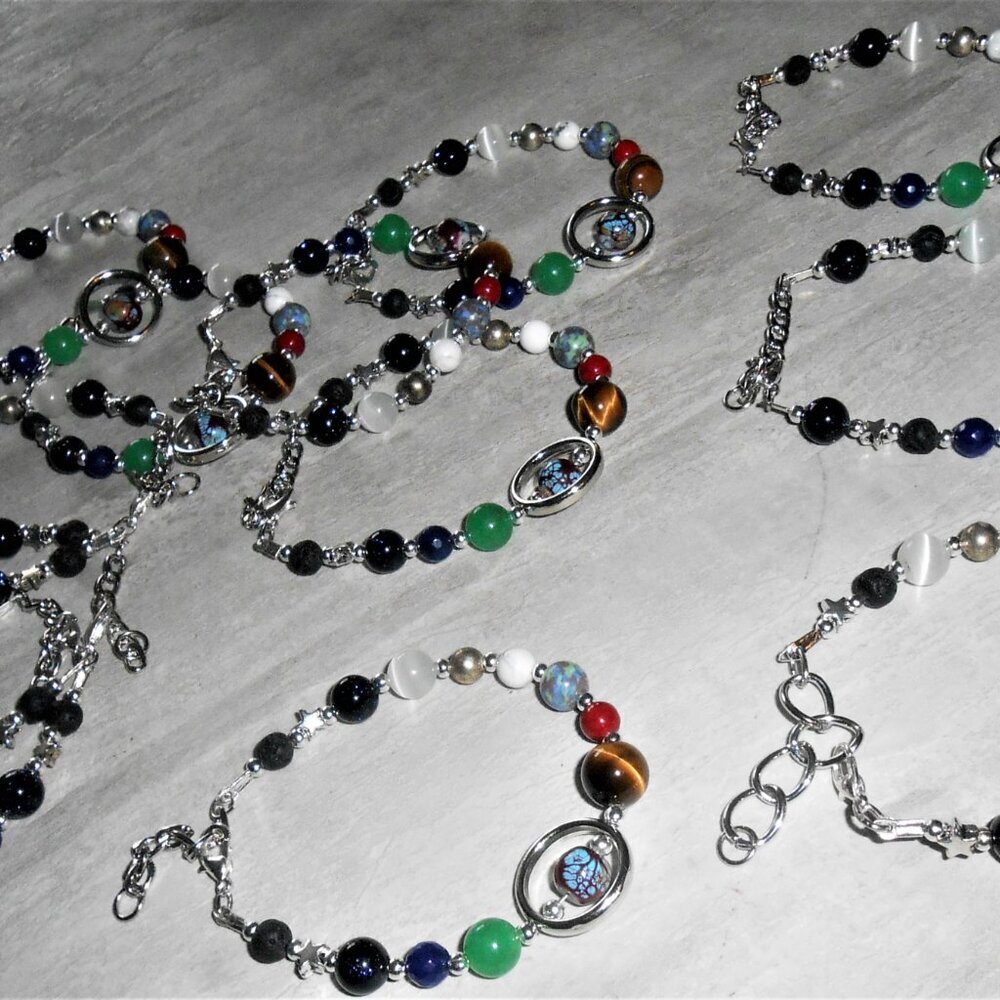 Galaxy Bracelets - Four (4) available Handmade with polished stones